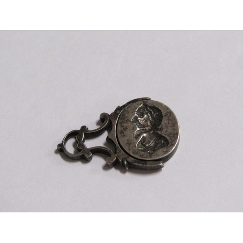 155 - An early 20c Masonic silver swivel fob, 3cm l.