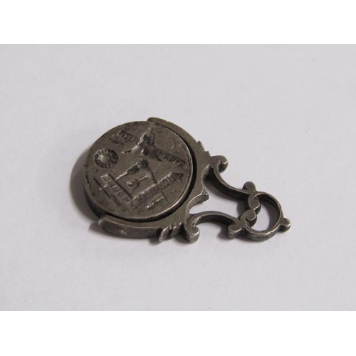 155 - An early 20c Masonic silver swivel fob, 3cm l.