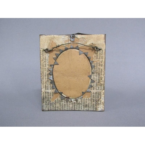 86 - Cosway - Oval framed portrait of a lady, she with roses in her hair, signed, framed and glazed, 8cm ... 