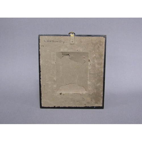 89 - Unsigned 19c - portrait miniature of a gentleman, Robert Carew King, framed and glazed, 8.5cm x 6.5c... 