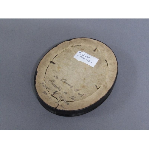 93 - Charles RA - 19c black on white silhouette portrait miniature of a gentleman, signed, oval framed an... 