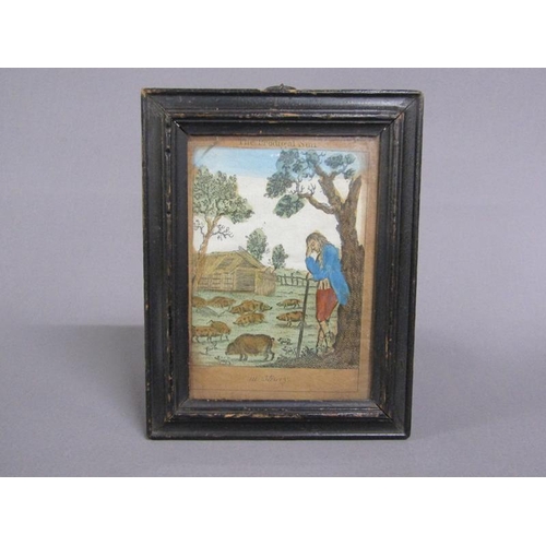 94 - A series of eight coloured prints- The Prodigal Son, hand coloured and titled, each framed and glaze... 