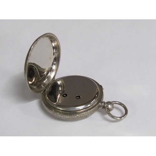 96 - A late 19c key wind chronograph pocket watch, the three quarter plate movement having a cylinder esc... 