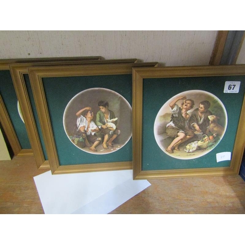 67 - SET OF FOUR GILT FRAMED PLAQUES - MURILLO SERIES