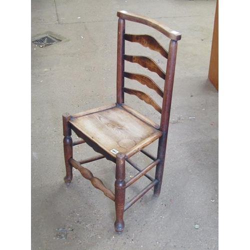 663 - LADDER BACK CHAIR AND A TUB CHAIR