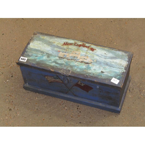 665 - PAINTED WOODEN BOX