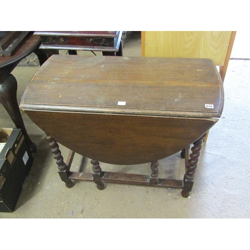 670 - 1930s OAK GATELEG TABLE