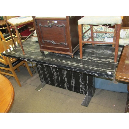 683 - MARBLE EFFECT REFECTORY TABLE