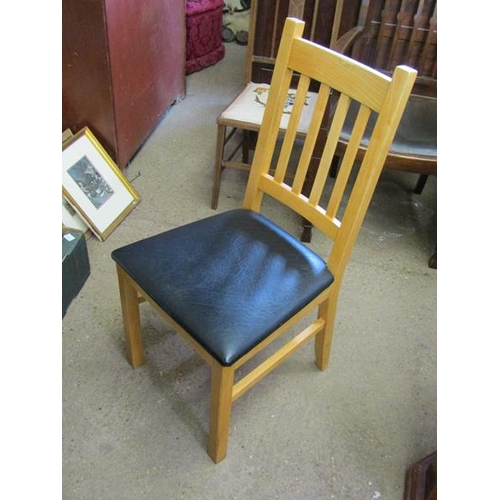 685 - SIX BEECH DINING CHAIRS