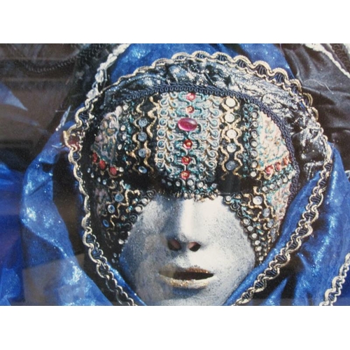 1101 - TWO F/G COLOURED PHOTOGRAPHS DEPICTING FIGURES FROM THE CARNIVAL OF VENICE, EACH APPX 45 x 68 cms