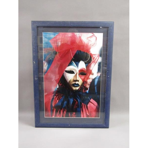 1101 - TWO F/G COLOURED PHOTOGRAPHS DEPICTING FIGURES FROM THE CARNIVAL OF VENICE, EACH APPX 45 x 68 cms