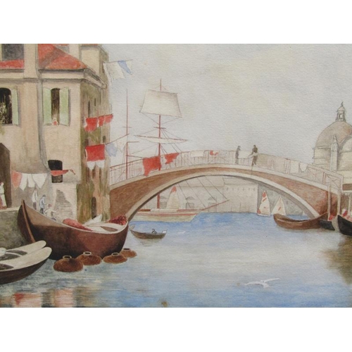 1146 - JOHN EDWARDS, THREE VENETIAN GRAND CANAL SCENES WATERCOLOURS.  F/G EACH 24 x 36 cms P