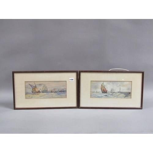 1165 - W CANNON - PAIR, ON THE THAMES & FRENCH COASTAL SCENE, BOTH APPROX 13CM X 30CM; TWO COLOURED PRINTS