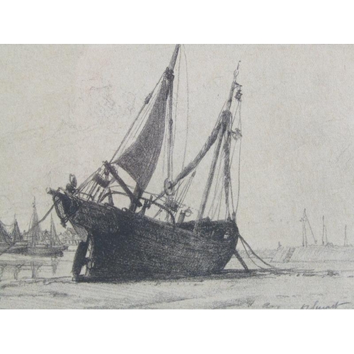 1172 - P I SMART - TWO LITHOGRAPHS - GRAVELINES & THAMES TUGS NO 1, 12CM X 16CM & 16CM X 23CM