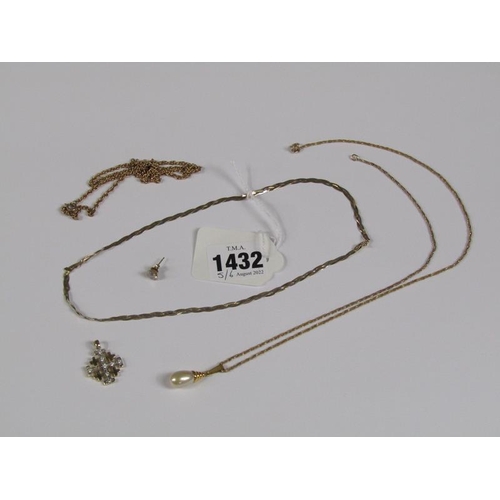 1432 - COLLECTION OF GOLD AND OTHER MIXED JEWELLERY