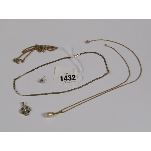 1432 - COLLECTION OF GOLD AND OTHER MIXED JEWELLERY