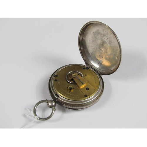 1437 - SILVER CASED OPEN FACE POCKET WATCH