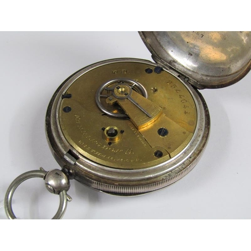 1437 - SILVER CASED OPEN FACE POCKET WATCH