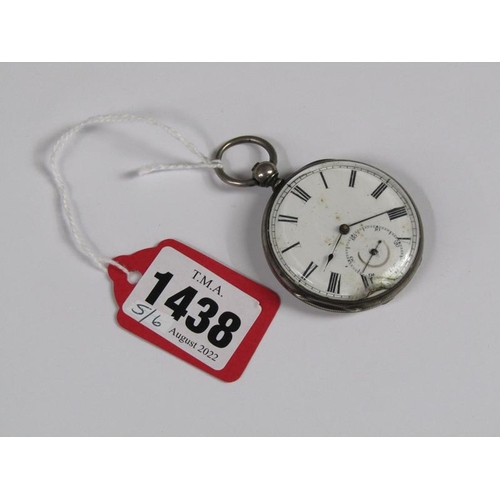 1438 - SILVER OPEN FACED POCKET WATCH