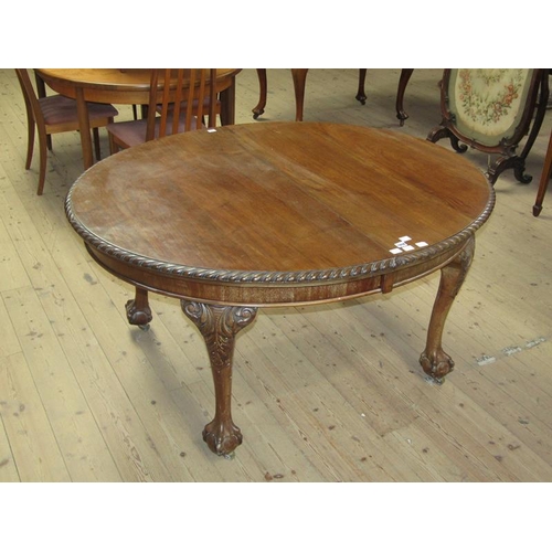 1808 - MID GEORGIAN STYLE MAHOGANY EXTENDING DINING TABLE 243 cms EXTENDED