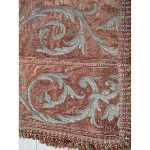 1796 - LATE VICTORIAN NEEDLEWORK TABLE COVER 220 x 126 cms