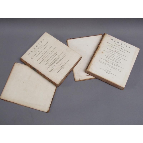 11 - Two books - Memoires of the Reign of Queen Elizabeth from 1581 till her death, by Thomas Birch, bein... 