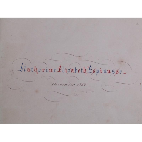 15 - A book - The Scrapbook of Catherine Elizabeth Espinasse, December 1851, containing cut out prints, w... 