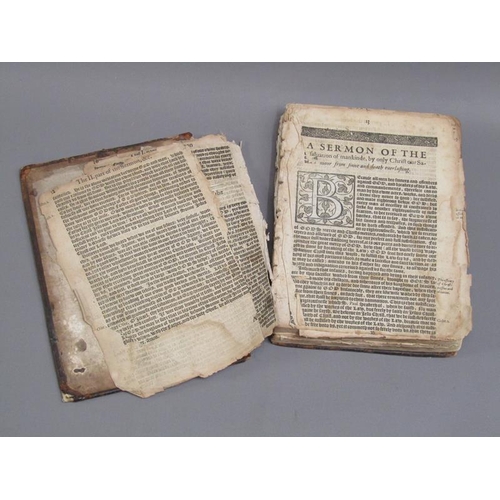 16 - A book - Book of Homileies AD 1558, -  in poor condition, spine missing, boards detached.