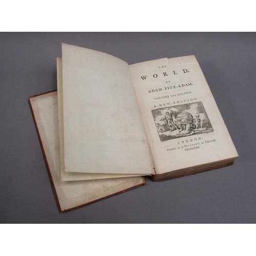 3 - Two books - The World by Adam Fitz-Adam, being new editions volume II & III, printed in London for J... 