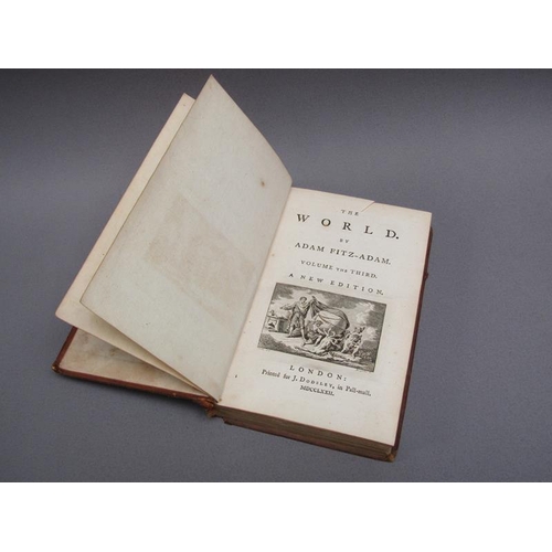 3 - Two books - The World by Adam Fitz-Adam, being new editions volume II & III, printed in London for J... 