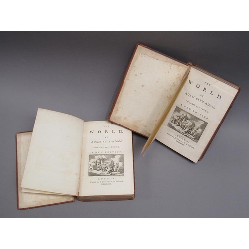 3 - Two books - The World by Adam Fitz-Adam, being new editions volume II & III, printed in London for J... 