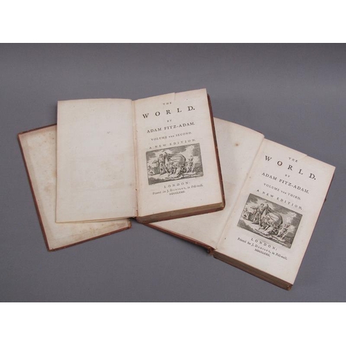 3 - Two books - The World by Adam Fitz-Adam, being new editions volume II & III, printed in London for J... 