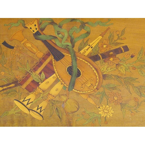 35 - A late 19c Swiss music box having a 27.5cm barrel playing two thirty seven tooth combs plays a fifte... 