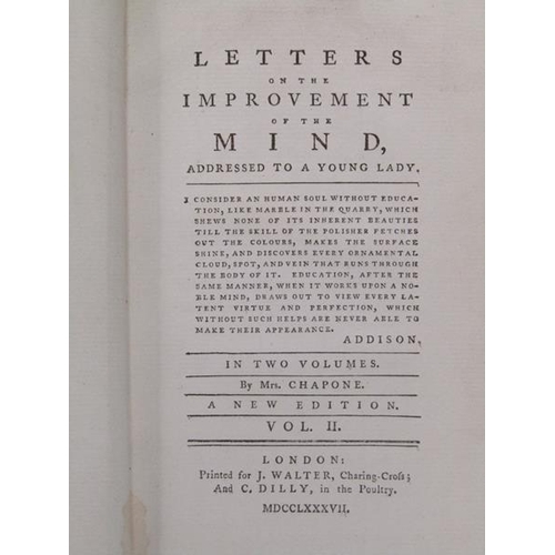 5 - Two books - Letters on the improvement of the mind addressed to a young lady, being Volumes I & II b... 