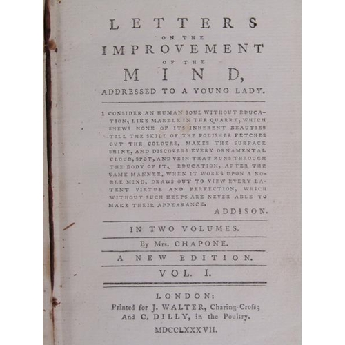 5 - Two books - Letters on the improvement of the mind addressed to a young lady, being Volumes I & II b... 