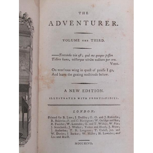 6 - Two books - The Adventurer, new edition, being volumes III & IV - brown leather cover in fair condit... 