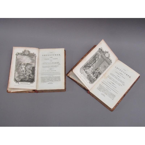 6 - Two books - The Adventurer, new edition, being volumes III & IV - brown leather cover in fair condit... 