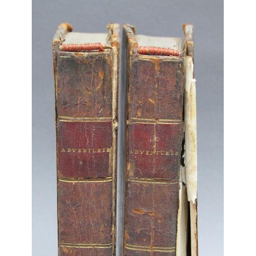 6 - Two books - The Adventurer, new edition, being volumes III & IV - brown leather cover in fair condit... 