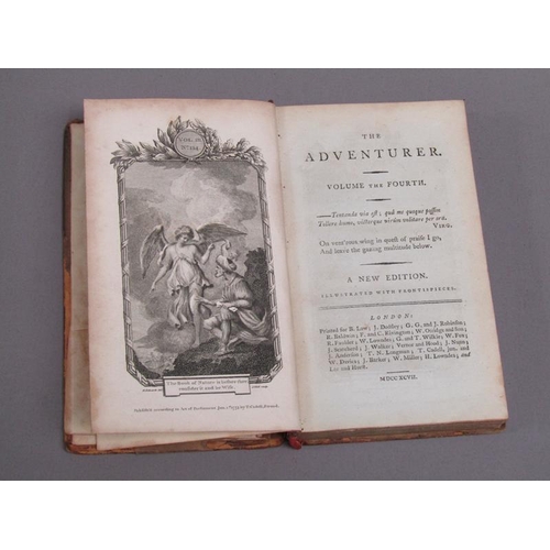 6 - Two books - The Adventurer, new edition, being volumes III & IV - brown leather cover in fair condit... 