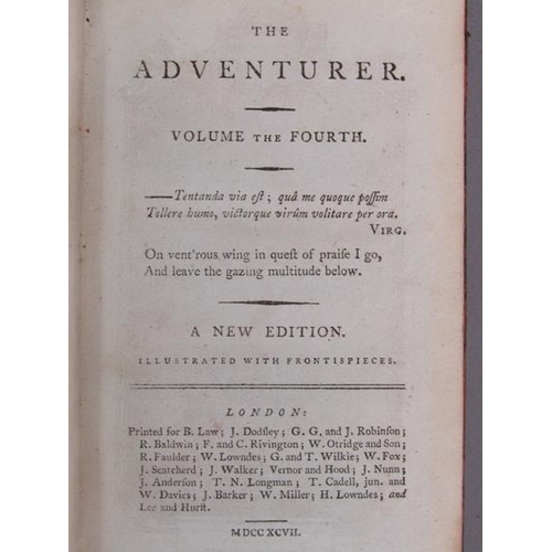 6 - Two books - The Adventurer, new edition, being volumes III & IV - brown leather cover in fair condit... 