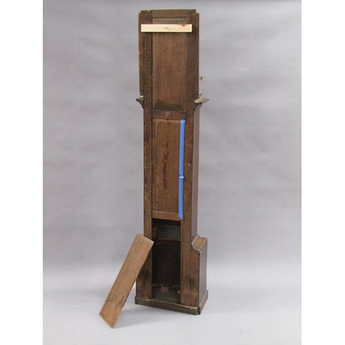 30 - A late 18c eighty hour longcase clock with unsigned 30cm square brass dial with Roman numerals, fema... 