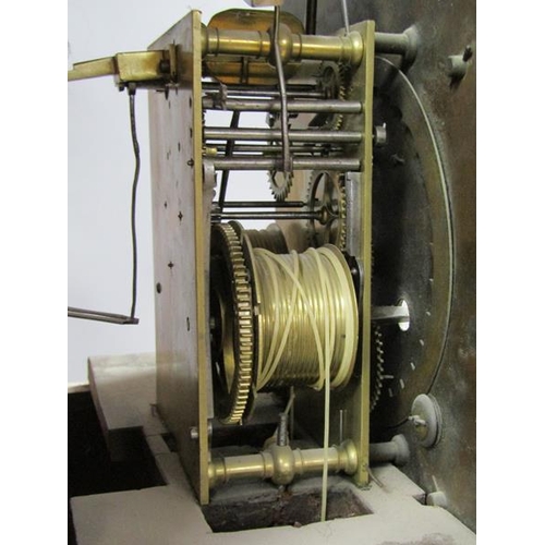 31 - An early 18c eight day longcase clock, 30cm arched brass dial signed Robert Sadler, London and havin... 