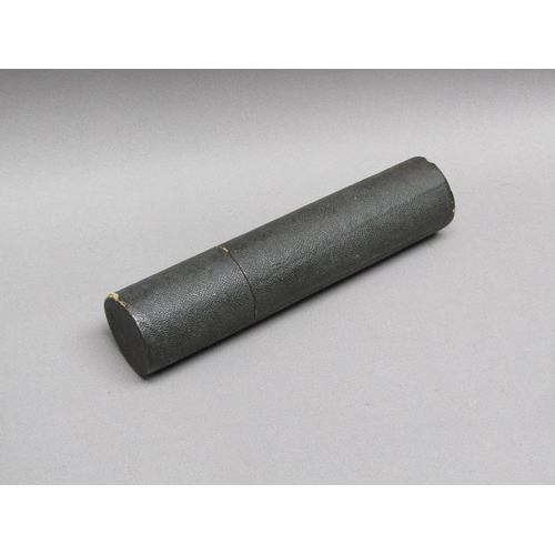 37 - A 19c brass telescope by Harris & Son of London, with a three drawer brass tube within mahogany case... 