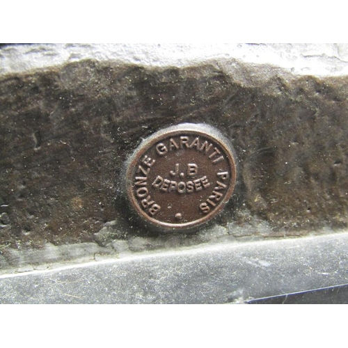 47 - A 19c French patinated bronze figure of a classical female with a spray of leaf and roses in her lef... 