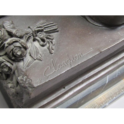 49 - A 19c French bronze figure group inscribed 'After the original Claudion' with French seal of bronze ... 