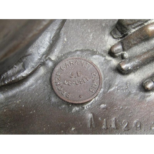 49 - A 19c French bronze figure group inscribed 'After the original Claudion' with French seal of bronze ... 