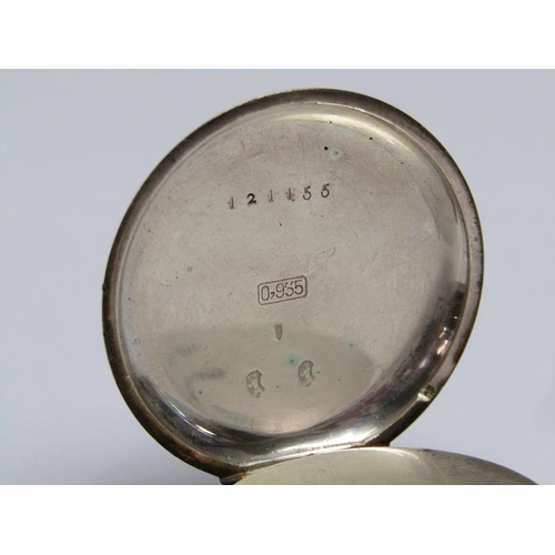 75 - A late 19c Swiss lady's keywind fob watch in Continental silver case with engraved back and saides. ... 