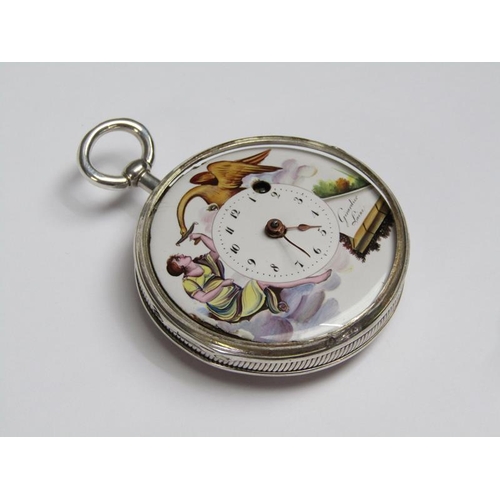 76 - An early 19c French pocket watch signed Girardier L'aine, the fusee movement having a verge escapeme... 