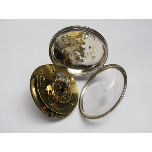 76 - An early 19c French pocket watch signed Girardier L'aine, the fusee movement having a verge escapeme... 