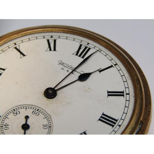 77 - An American full hunter pocket watch by Waltham in 18ct gold case hallmarked for 1924 and inscribed ... 